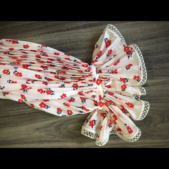 Self-Portrait Lace Asymmetrical Floral Print Top - Picture 4 of 5